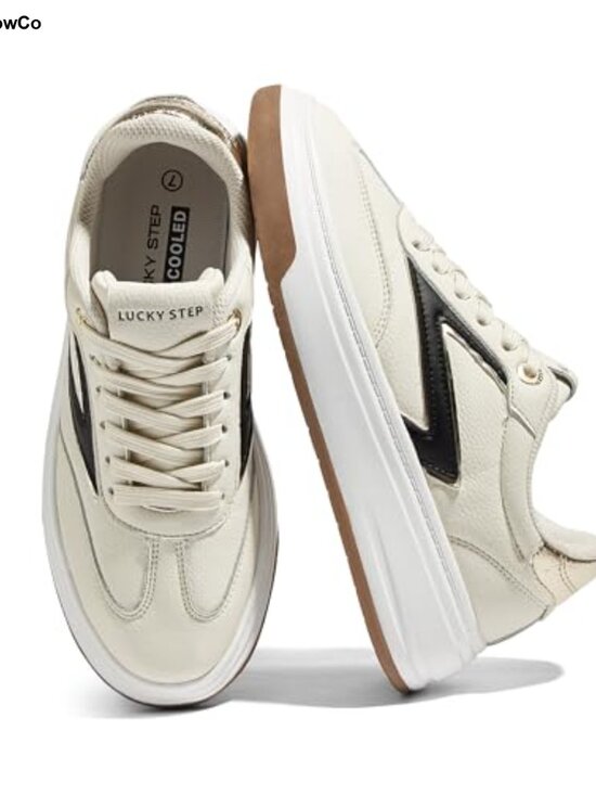 Shoes - Women Platform Sneakers Retro Chunky Lace-Up Walking Shoes